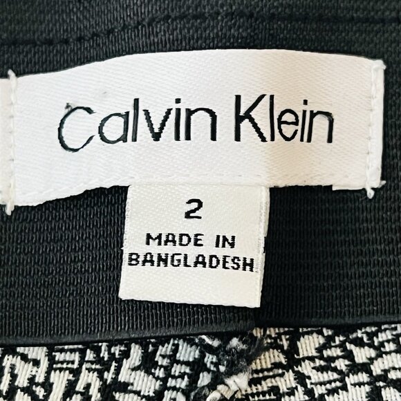 Calvin Klein Women's Pull-on Stretch Skinny Black White Leggings Pants Size 2 - Picture 7 of 12